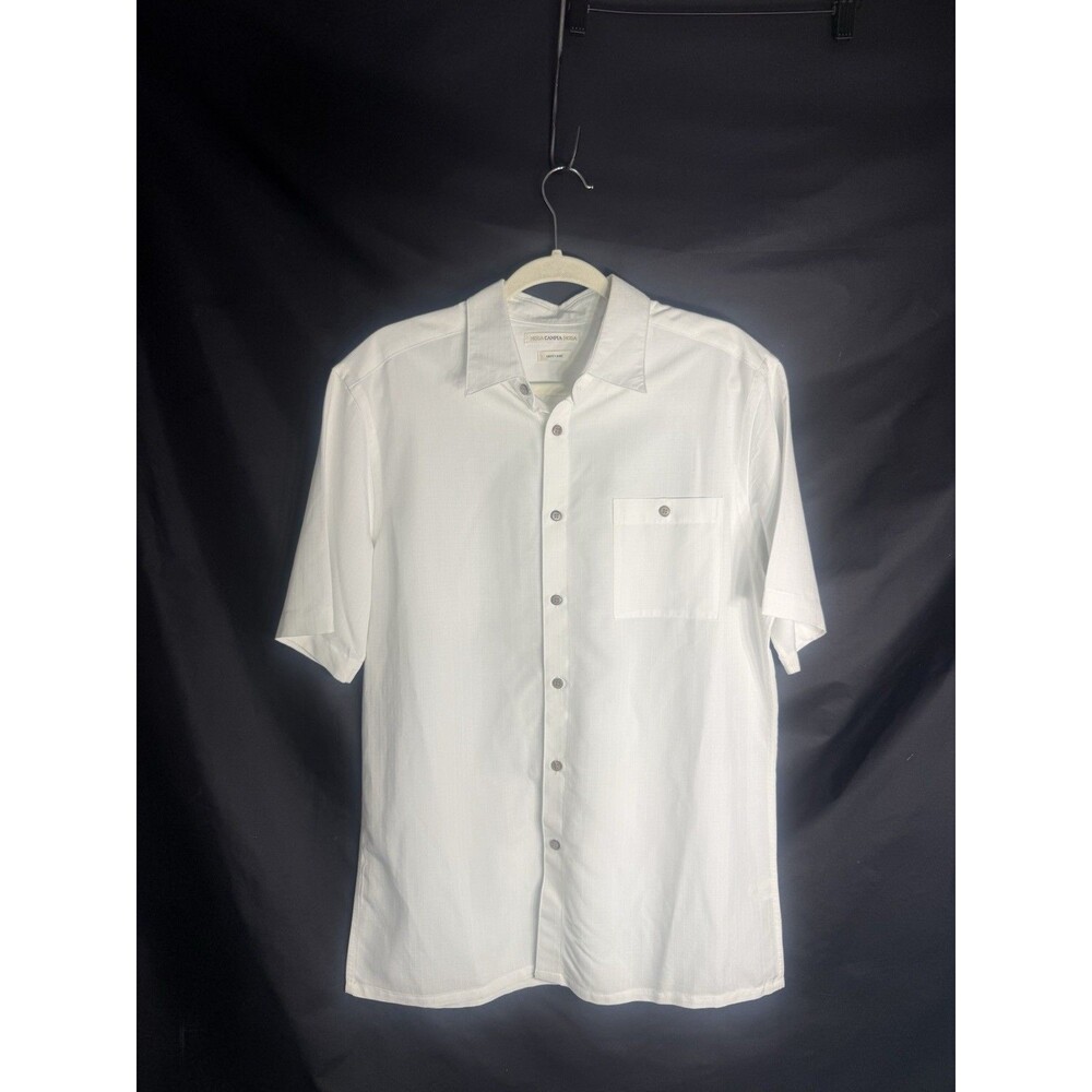 Men’s Moda Campia 1 Pocket Button Up Shirt White Sz M